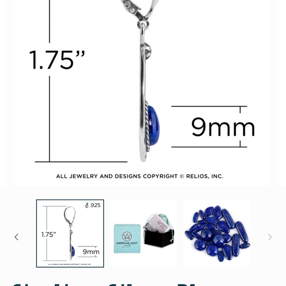 *Brand New* American West Silver and Blue Turquoise Earrings - Picture 6 of 7